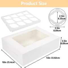 15pcs Cake Box with 12 Cupcake Containers and Window