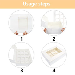 15pcs Cake Box with 12 Cupcake Containers and Window