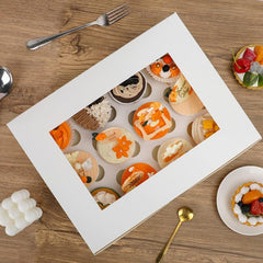 15pcs Cake Box with 12 Cupcake Containers and Window