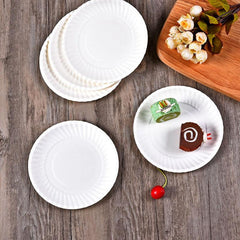 Disposable Paper Plates Party Round Birthday Cake BBQ Plates