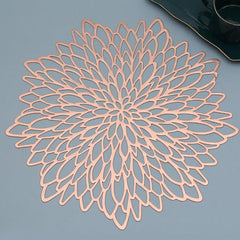 1PC Hibiscus Flower Placemat Anti-Skid Washable Durable PVC Hotel Restaurant Mat