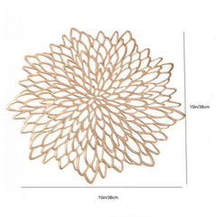 1PC Hibiscus Flower Placemat Anti-Skid Washable Durable PVC Hotel Restaurant Mat