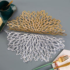 1PC Hibiscus Flower Placemat Anti-Skid Washable Durable PVC Hotel Restaurant Mat