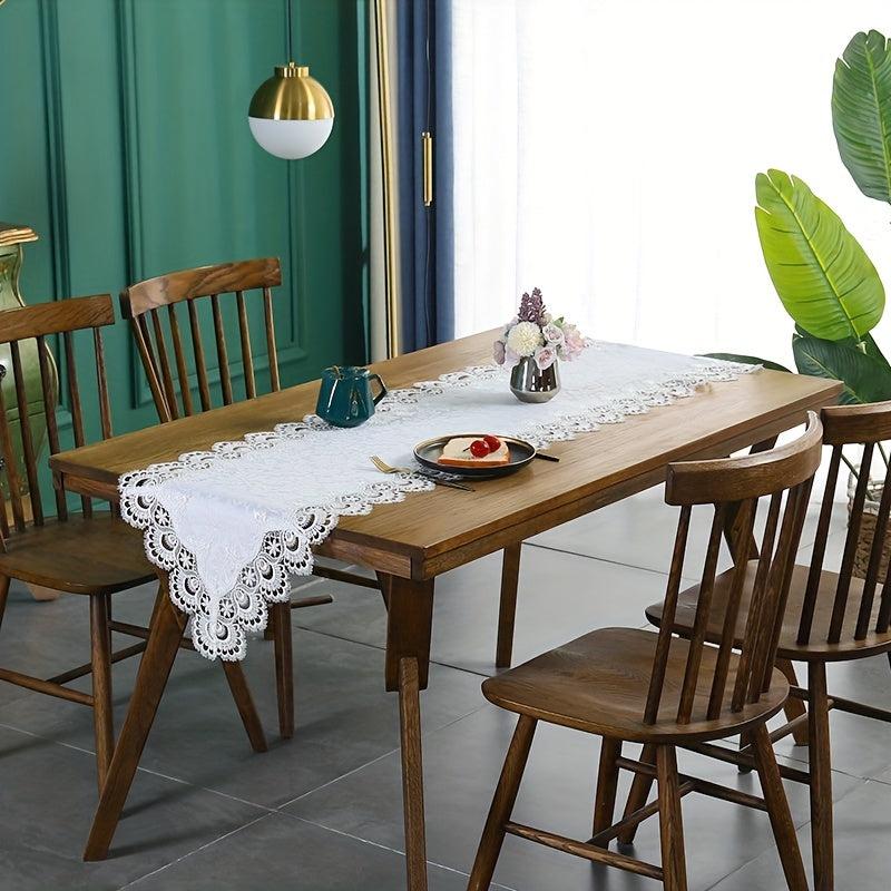 Polyester Embroidery Lace Table Runner for Wedding Holiday Decor