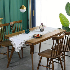 Polyester Embroidery Lace Table Runner for Wedding Holiday Decor