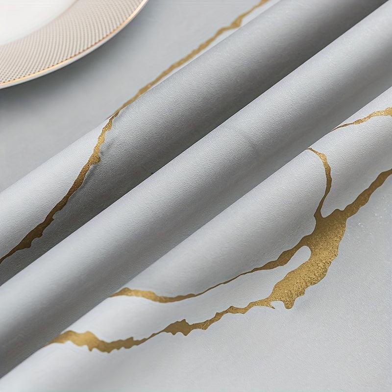 Plastic Tablecloth PVC Gray Marble Waterproof Table Cover