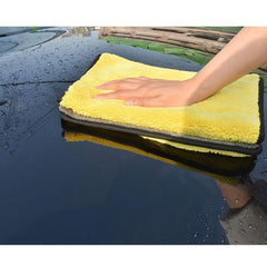 5pcs Double Layer Microfiber Car Cleaning Towels Soft Thick and Absorbent