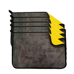 5pcs Double Layer Microfiber Car Cleaning Towels Soft Thick and Absorbent