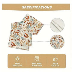 Thanksgiving Table Runner Autumn Eucalyptus Leaf Table Cover