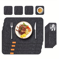 European Style Felt Cushion Cup Cushion And Fork Bag Set