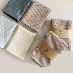 4pcs Thickened Waffle Dish Towels Kitchen Cleaning Cloth Absorbent Mixed