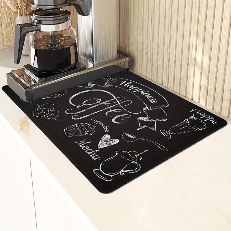 Coffee Dish Drying Mat Non Slip Absorbent Wear resistant