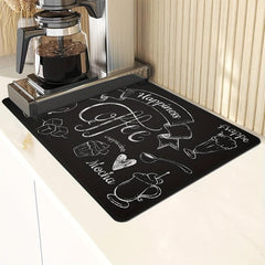 Coffee Dish Drying Mat Non Slip Absorbent Wear resistant