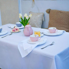 Polyester Table Cloth Set with Napkins - Solid Table Decor for Kitchen