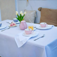 Polyester Table Cloth Set with Napkins - Solid Table Decor for Kitchen