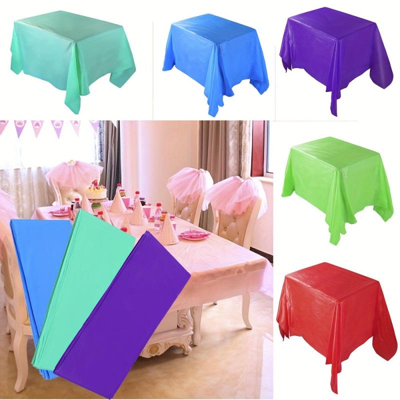 Plastic Tablecloth Disposable Table Cover Rectangle Solid Table Cloth