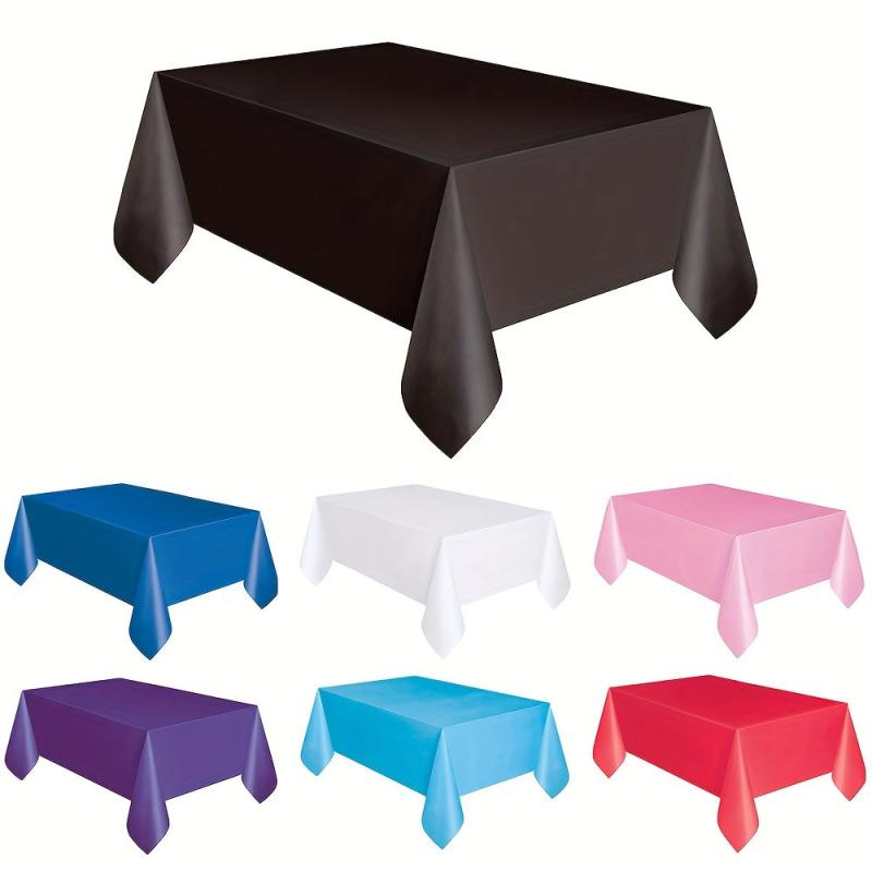 Plastic Tablecloth Disposable Table Cover Rectangle Solid Table Cloth