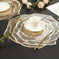 4pcs PVC Rose Flower Placemats Washable Reusable Anti-slip Table Mats