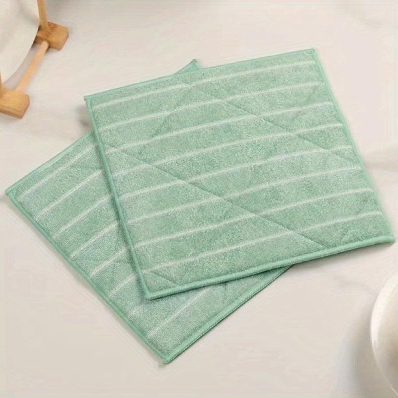 6pcs Bamboo Fiber Dish Towel Microfiber Soft Dishcloth Double sided Thickened