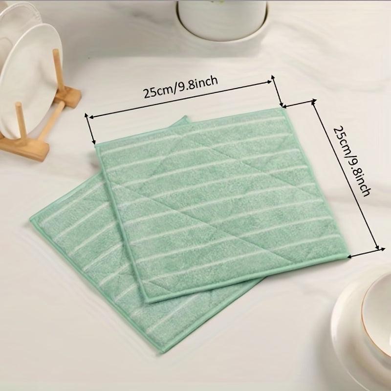6pcs Bamboo Fiber Dish Towel Microfiber Soft Dishcloth Double sided Thickened