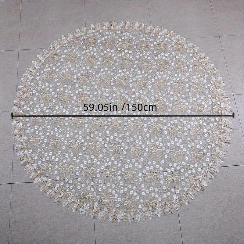 Vintage Lace Embroidered Tablecloth for Weddings and Parties