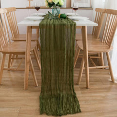 Polyester Table Runner Balinese Pleated Style Solid Table Cover