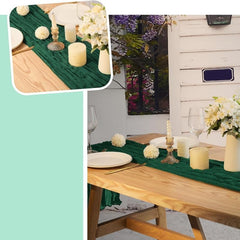 Polyester Table Runner Balinese Pleated Style Solid Table Cover