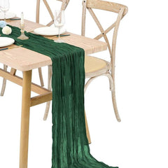 Polyester Table Runner Balinese Pleated Style Solid Table Cover