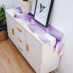 Purple Floral Long Table Runner 33x182 cm Retro Art Linen Dining Table Runners