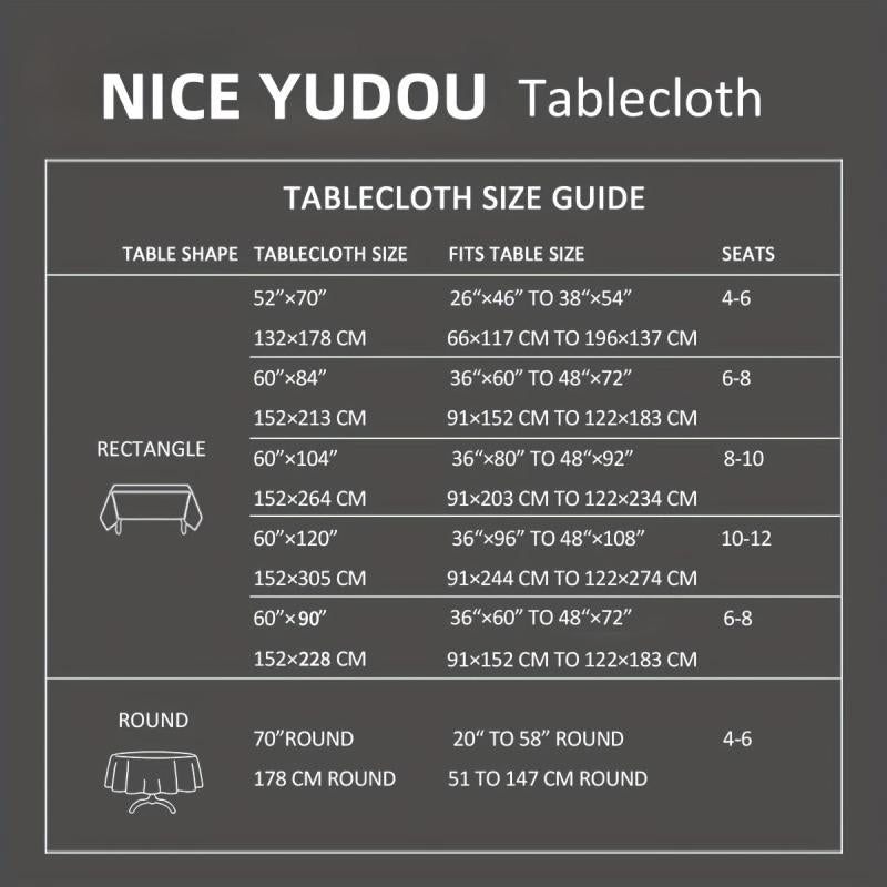 Waterproof Rectangle Tablecloth Solid Table Cloth for Picnic or Holiday Party
