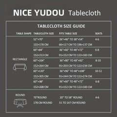 Waterproof Rectangle Tablecloth Solid Table Cloth for Picnic or Holiday Party
