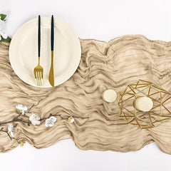 Ivory Rustic Gauze Bohemian Table Runner Cheesecloth Wedding Decor