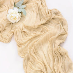 Ivory Rustic Gauze Bohemian Table Runner Cheesecloth Wedding Decor