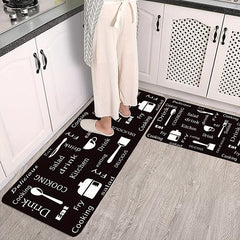 Non Slip Gothic Pattern Kitchen Rug 23.62 x 70.86 Inches
