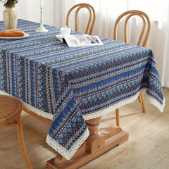 PVC Bohemian Rectangle Tablecloth Soft Tassel Stripe Restaurant Table Mat