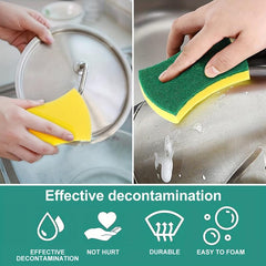 24pcs Scouring Sponge Cleaning Pad Dish Cloths Antibacterial Kitchen Towel