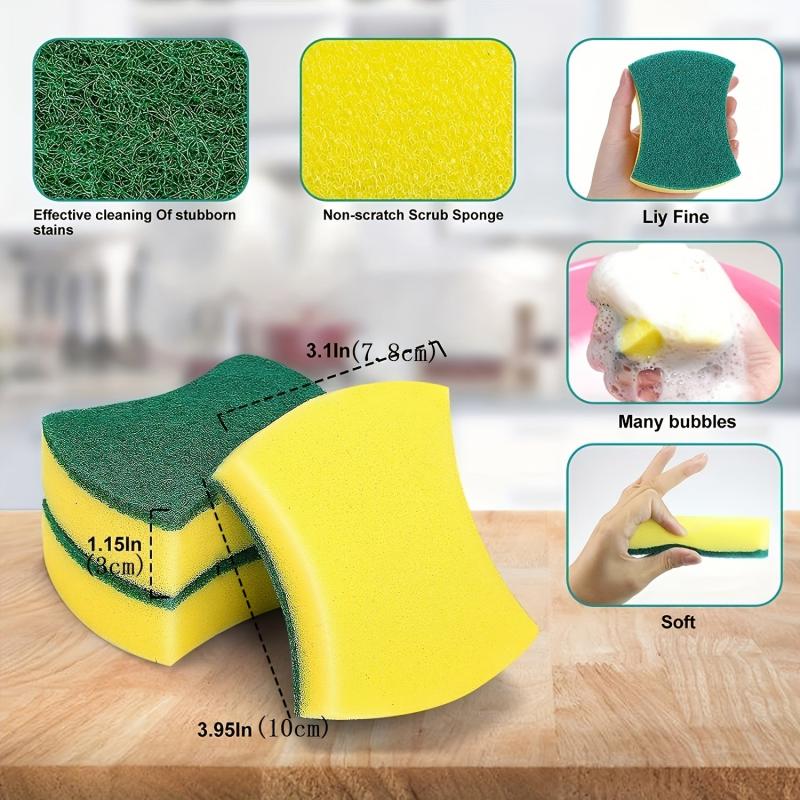 24pcs Scouring Sponge Cleaning Pad Dish Cloths Antibacterial Kitchen Towel