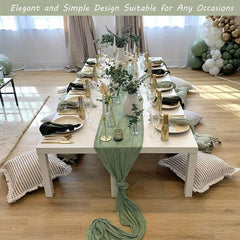 Bohemian Cheese Cloth Table Runner for Wedding Decoration