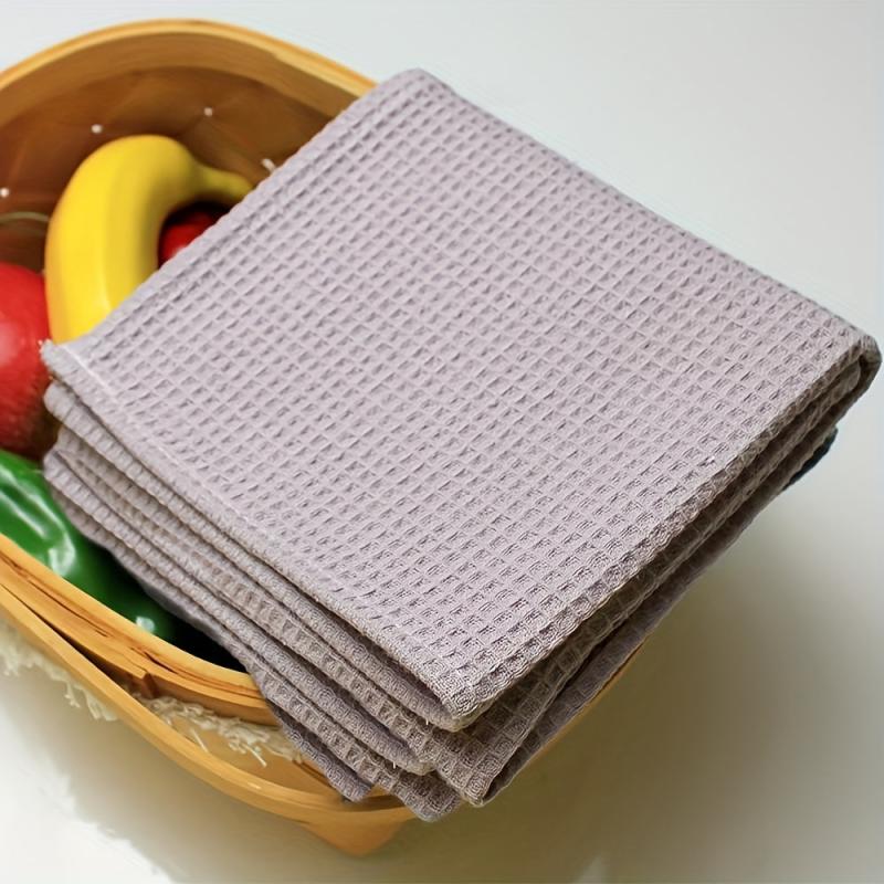 2pcs Solid Waffle Napkin Cloth Cotton Linen Tea Towel For Dining Table Decor