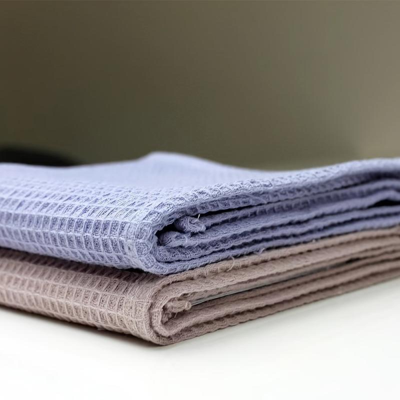 2pcs Solid Waffle Napkin Cloth Cotton Linen Tea Towel For Dining Table Decor