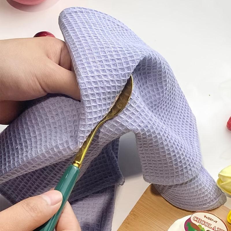 2pcs Solid Waffle Napkin Cloth Cotton Linen Tea Towel For Dining Table Decor