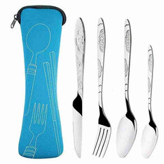 Vintage Stainless Steel Cutlery Set for Dining - 4pcs Tableware