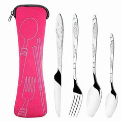 Vintage Stainless Steel Cutlery Set for Dining - 4pcs Tableware
