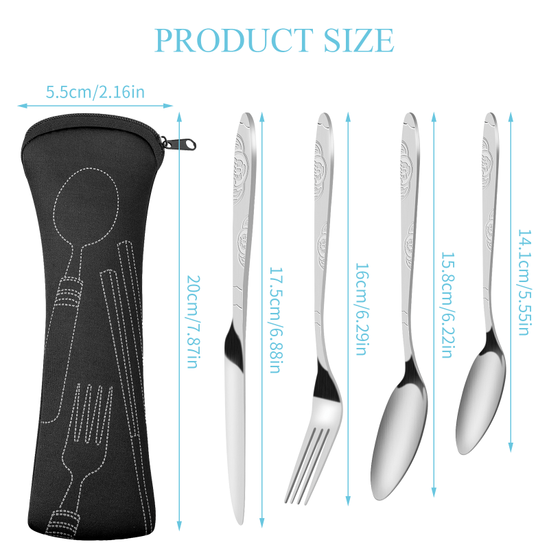 Vintage Stainless Steel Cutlery Set for Dining - 4pcs Tableware