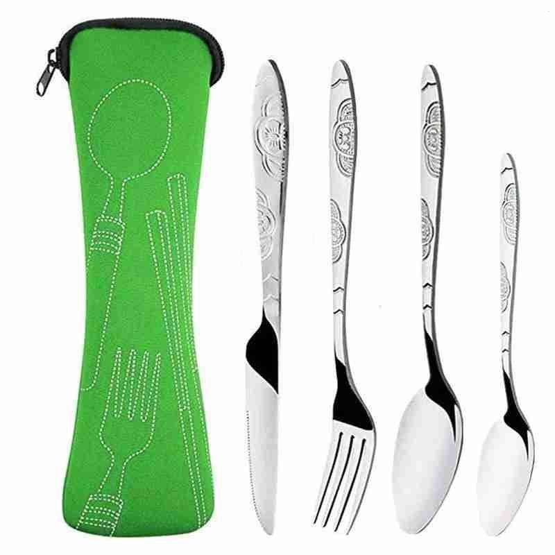 Vintage Stainless Steel Cutlery Set for Dining - 4pcs Tableware