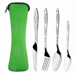 Vintage Stainless Steel Cutlery Set for Dining - 4pcs Tableware