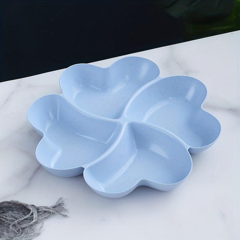 Unbreakable 4 Compartment Chip & Dip Serving Platter Heart Shaped Dish Tray
