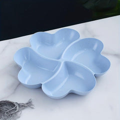 Unbreakable 4 Compartment Chip & Dip Serving Platter Heart Shaped Dish Tray