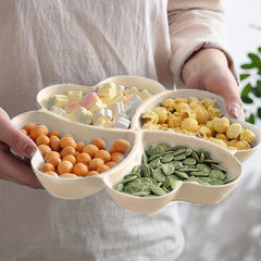 Unbreakable 4 Compartment Chip & Dip Serving Platter Heart Shaped Dish Tray