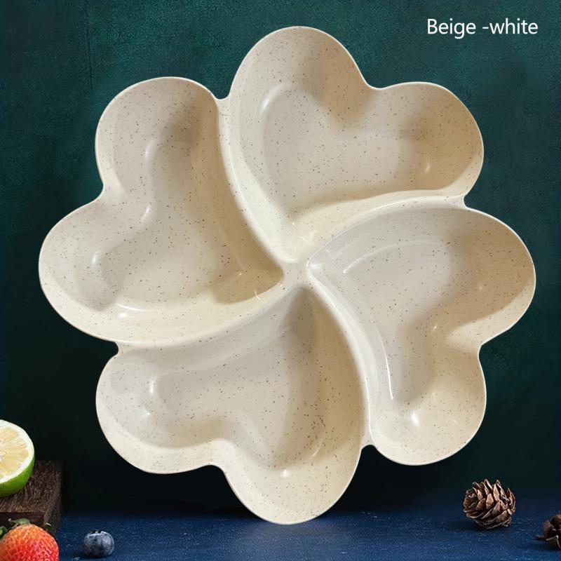 Unbreakable 4 Compartment Chip & Dip Serving Platter Heart Shaped Dish Tray